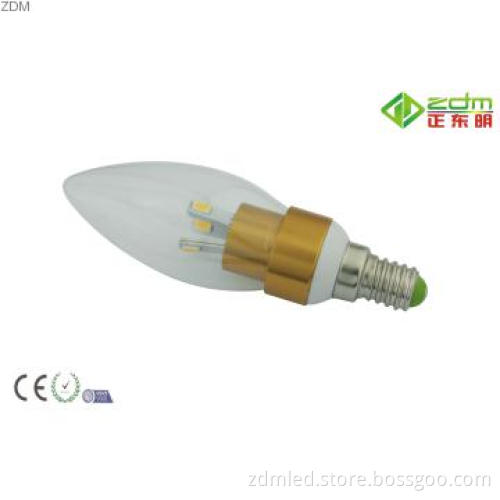 E12 LED Candelabra Bulb 3W 220±20LM 360° Beam Angle